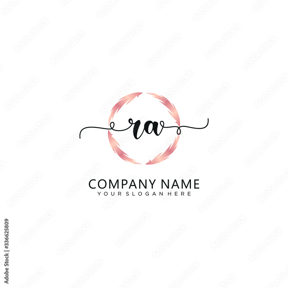 RA initial Handwriting logo vector template RA initial Handwriting logo vector template