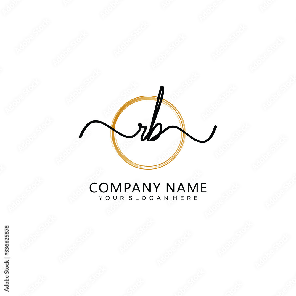 RB initial Handwriting logo vector template RB initial Handwriting logo vector template