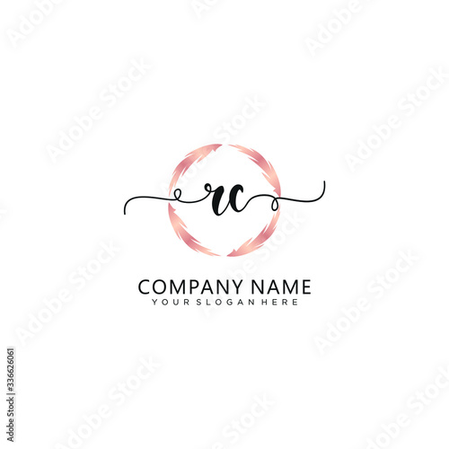 RC initial Handwriting logo vector template