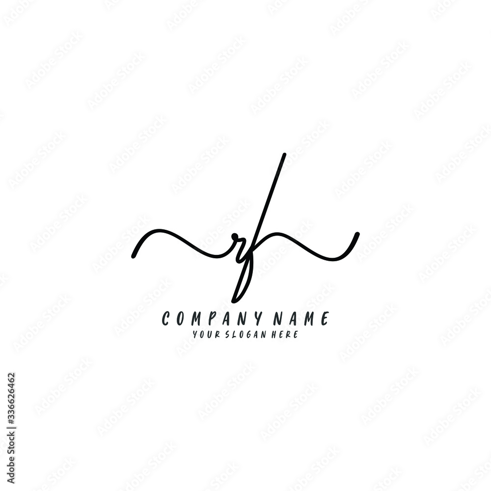 RF initial Handwriting logo vector template RF initial Handwriting logo vector template
