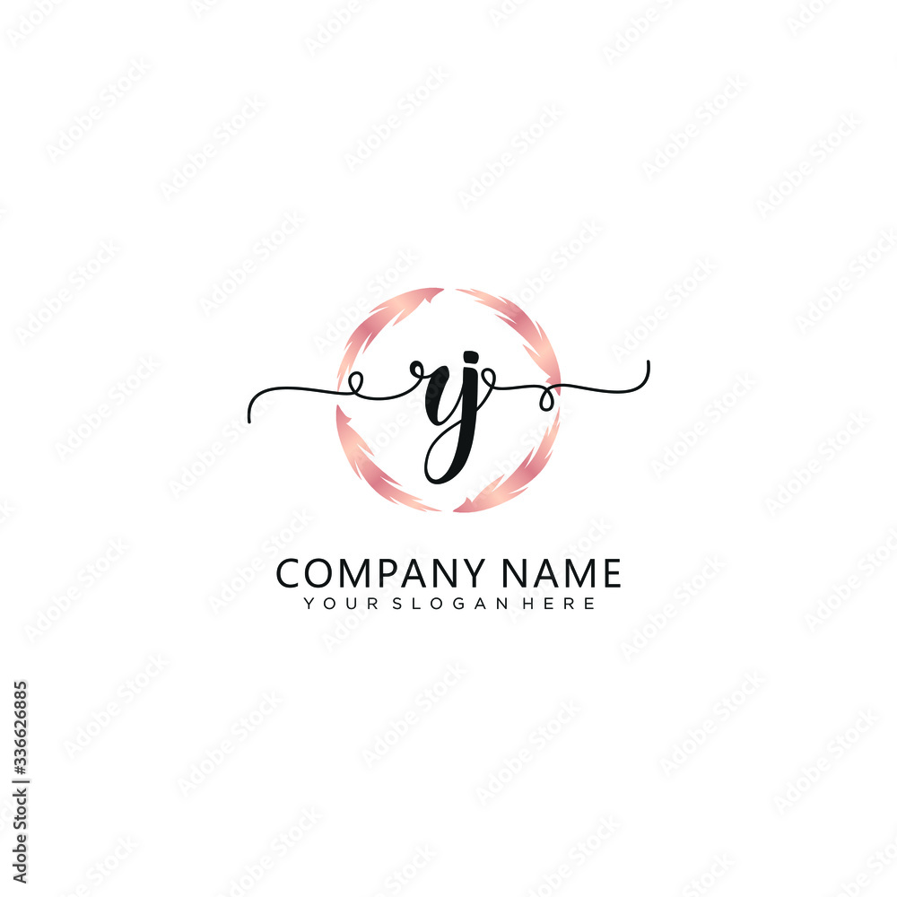 RJ initial Handwriting logo vector template RJ initial Handwriting logo vector template