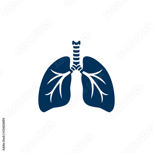 Silhouette human lungs. Modern, stylized logo design of human lungs for holistic health and fitness business, lung center, pediatric clinics, health system and health care concept. Vector illustration