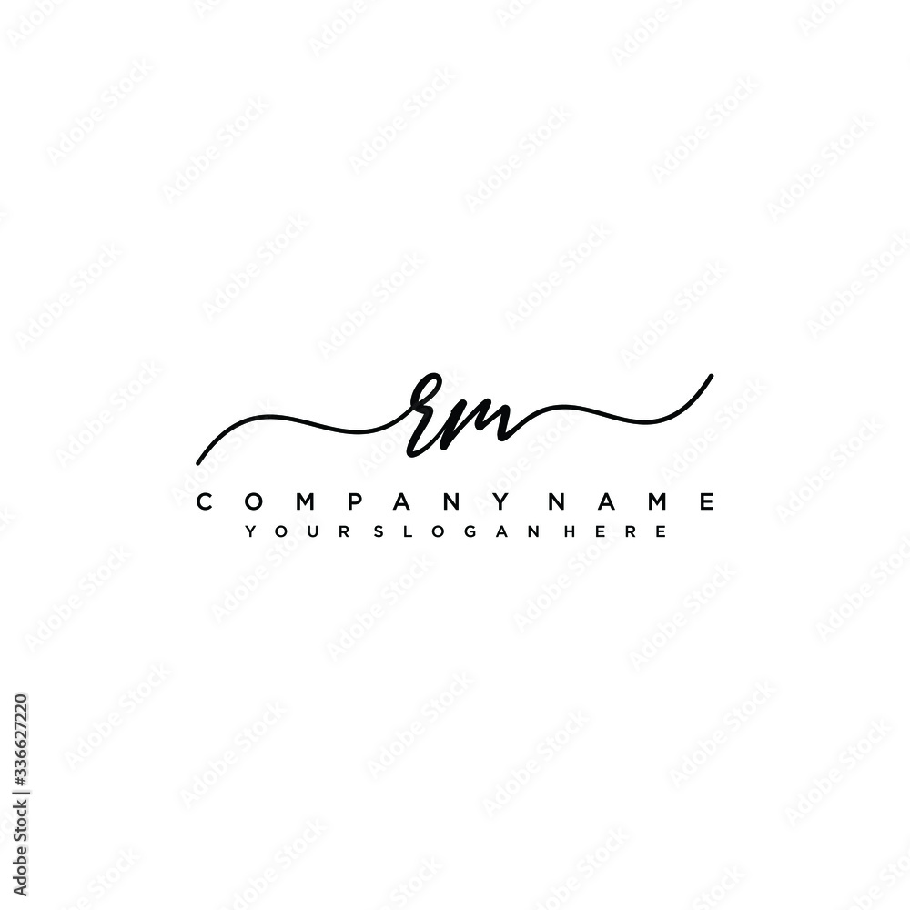 RM initial Handwriting logo vector template RM initial Handwriting logo vector template