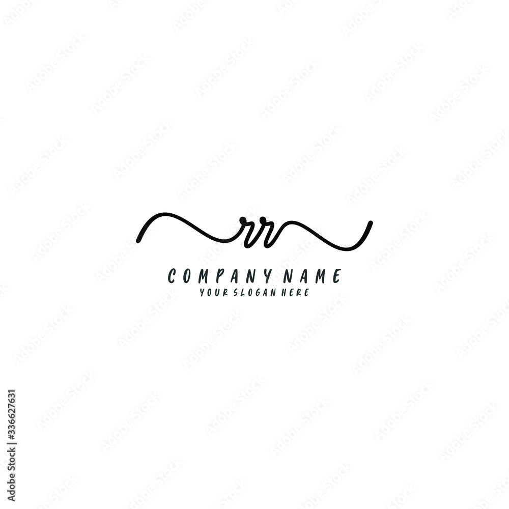 RR initial Handwriting logo vector template RR initial Handwriting logo vector template