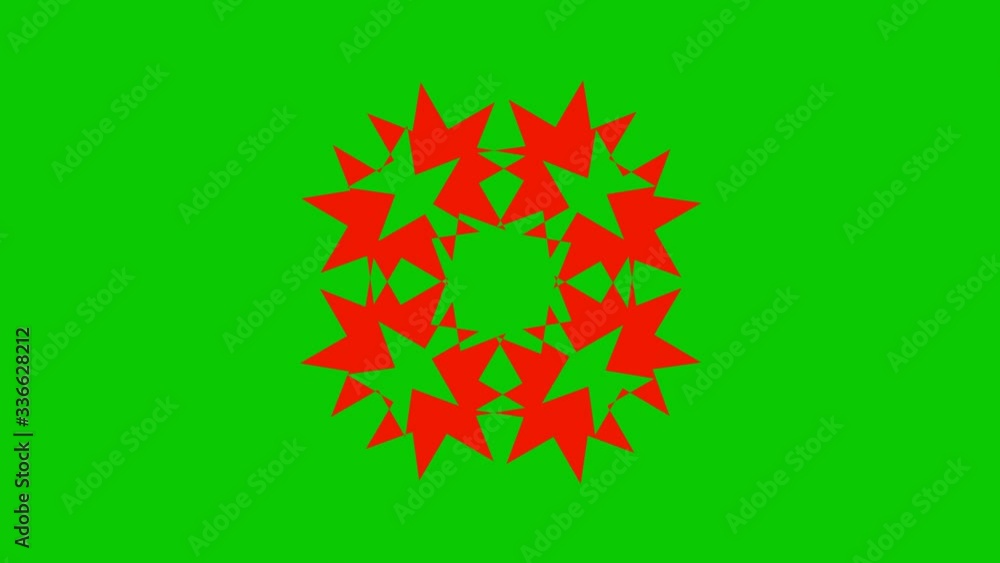 Two colored and overlapping graphic objects, which rotate in the two opposite directions to the center, varying in size, on a background with a hypnotic, psychedelic and stroboscopic effect. Two colored and overlapping graphic objects, which rotate in the two opposite directions to the center, varying in size, on a background with a hypnotic, psychedelic and stroboscopic effect.