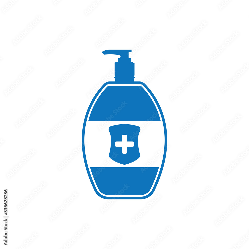 Hand sanitizer bottle icon isolated on white background. Disinfection concept. Washing gel. Alcohol bottle for hygiene.Vector Illustration Hand sanitizer bottle icon isolated on white background. Disinfection concept. Washing gel. Alcohol bottle for hygiene.Vector Illustration