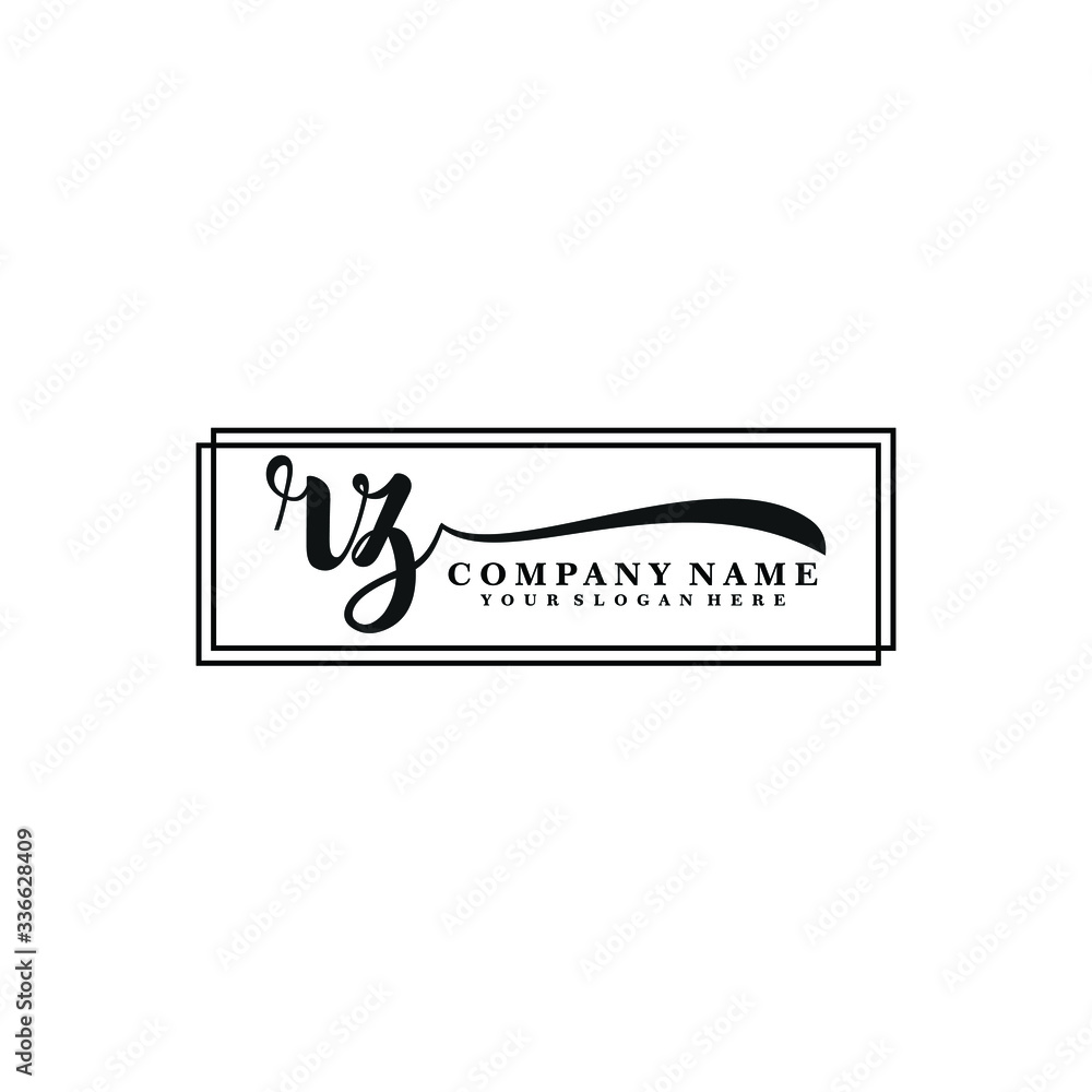 RZ initial Handwriting logo vector template RZ initial Handwriting logo vector template