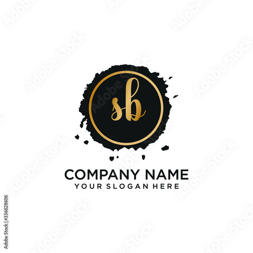 SB initial Handwriting logo vector template