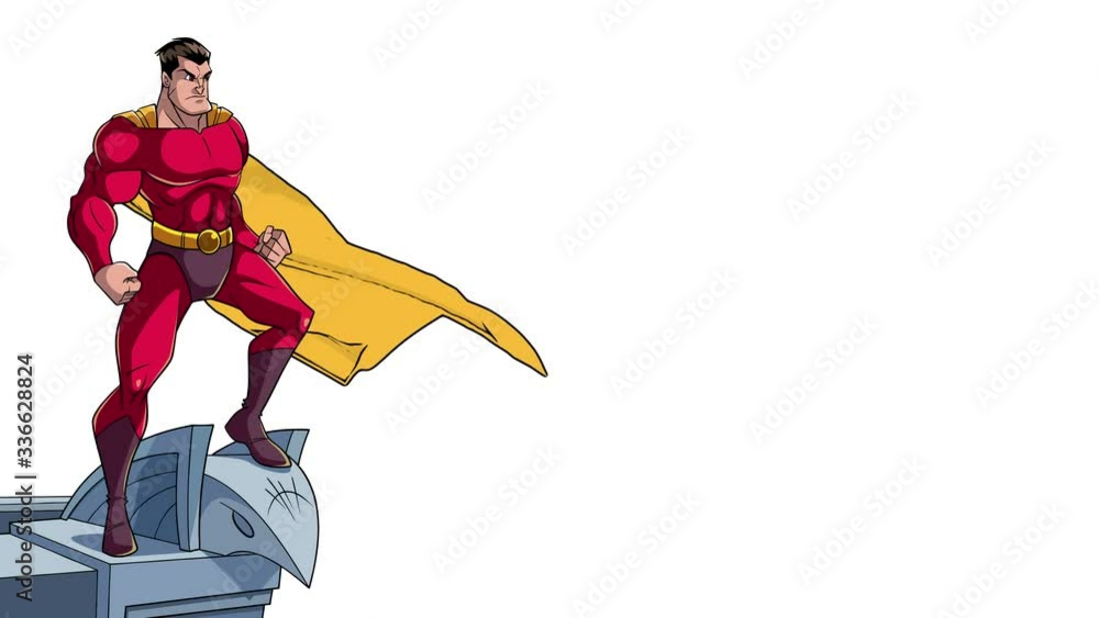 Superhero Watching From Roof Superhero Watching From Roof