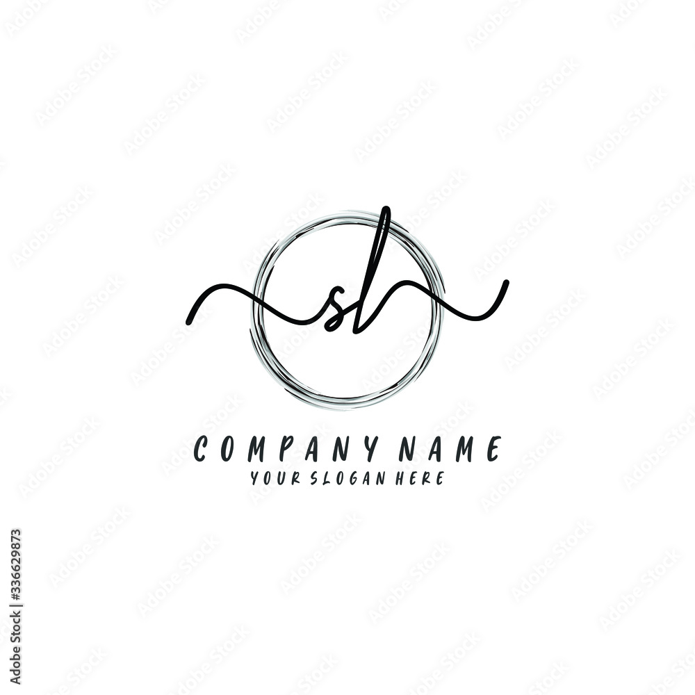 SL initial Handwriting logo vector template SL initial Handwriting logo vector template