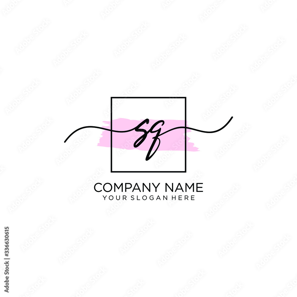 SQ initial Handwriting logo vector template SQ initial Handwriting logo vector template