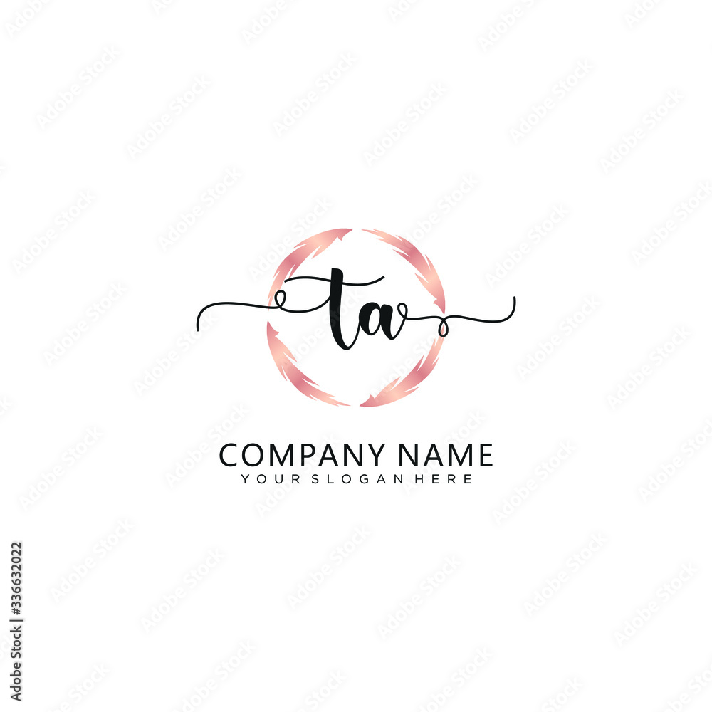 TA initial Handwriting logo vector template TA initial Handwriting logo vector template