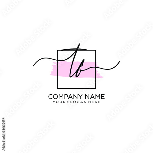 TF initial Handwriting logo vector template