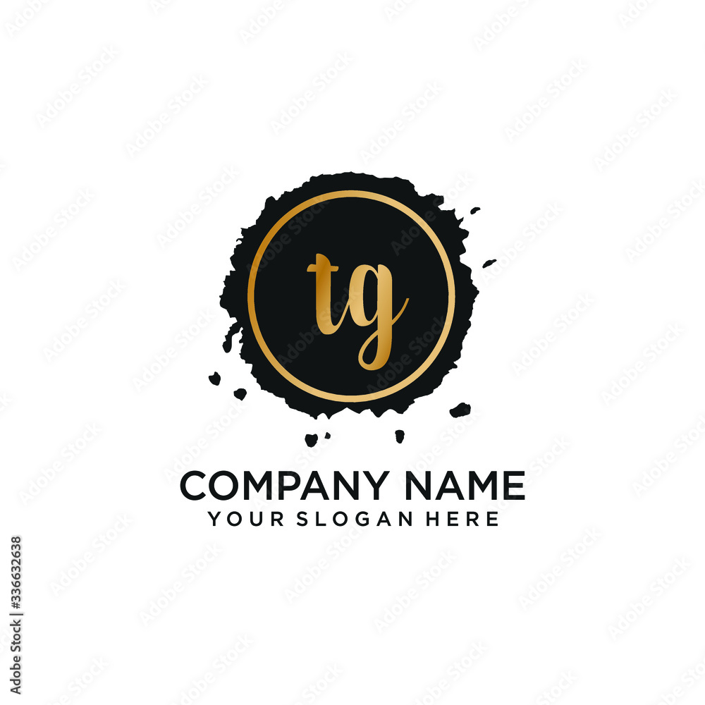 Fototapeta premium TG initial Handwriting logo vector template