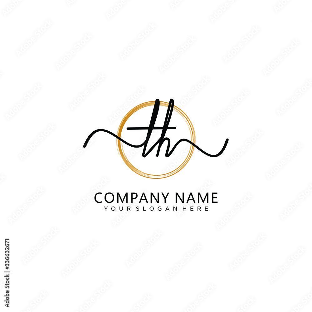 TH initial Handwriting logo vector template TH initial Handwriting logo vector template