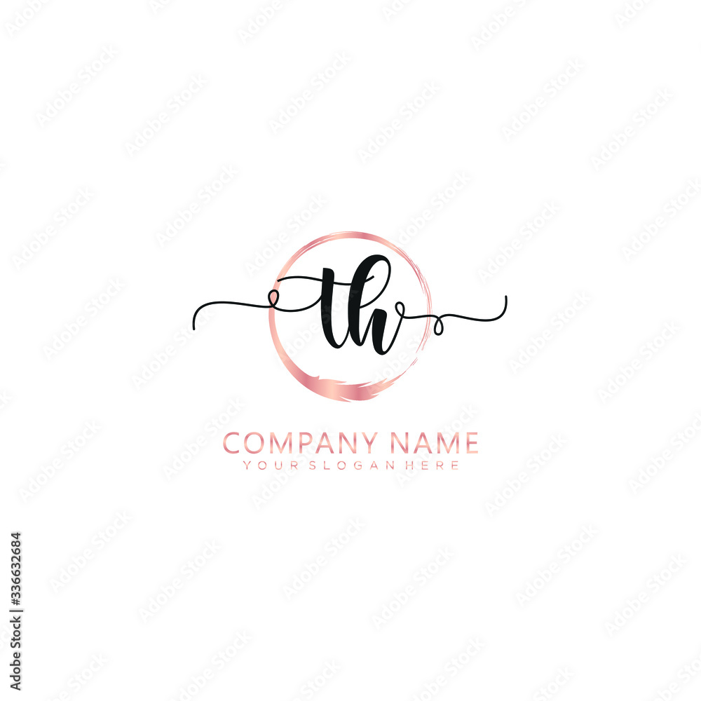 TH initial Handwriting logo vector template TH initial Handwriting logo vector template