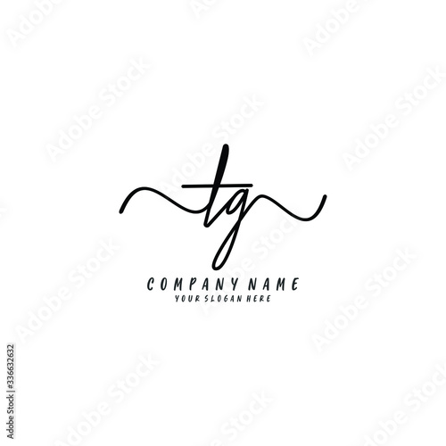 TG initial Handwriting logo vector template