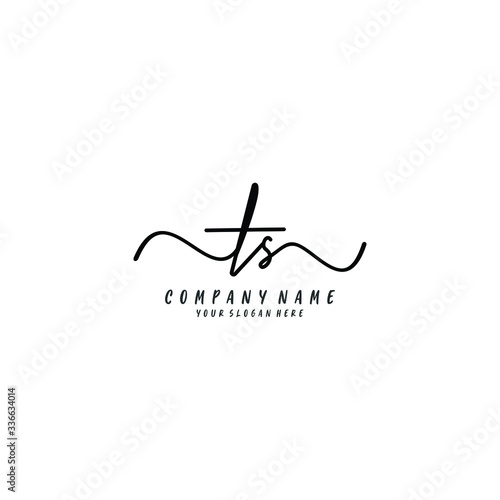 TS initial Handwriting logo vector template
