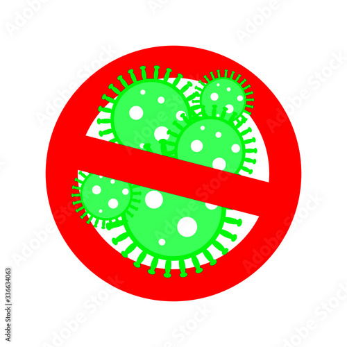 Coronavirus 2019-nCoV. Corona virus icon, design isolated on white background. Vector illustration. No covid 19 ,Coronavirus 2019
