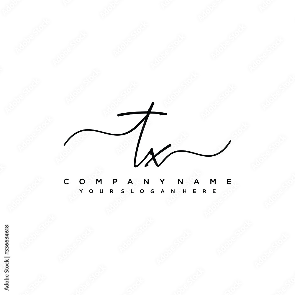 TX initial Handwriting logo vector template TX initial Handwriting logo vector template