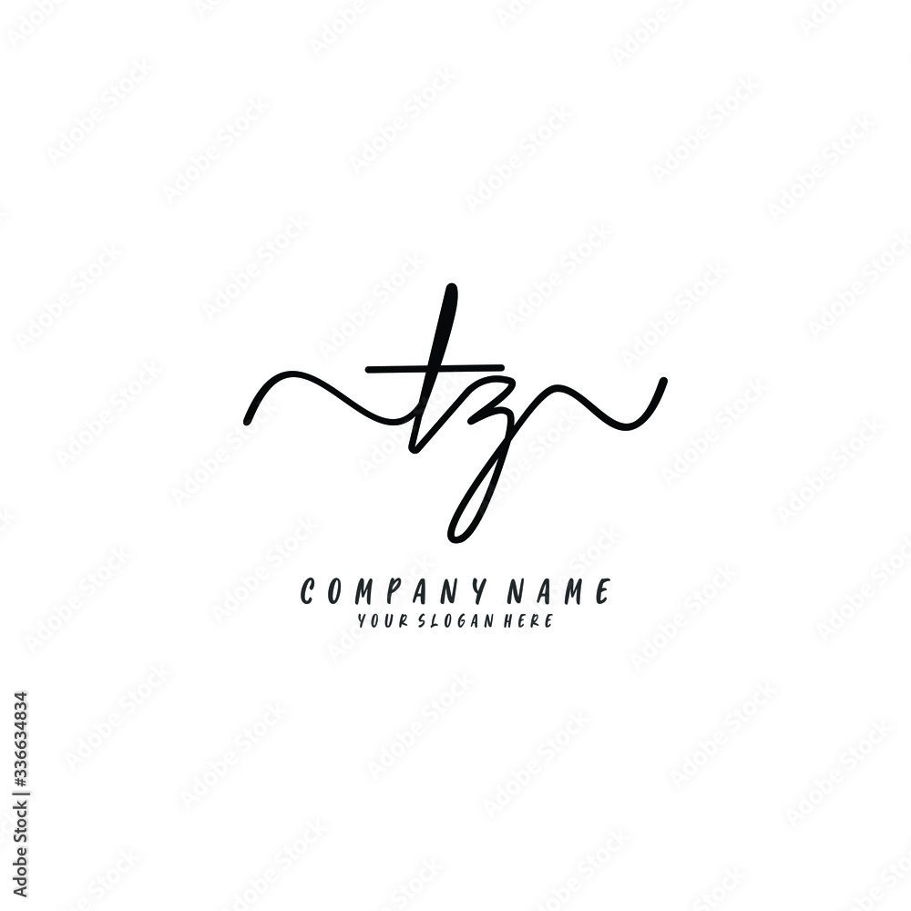 TZ initial Handwriting logo vector template TZ initial Handwriting logo vector template