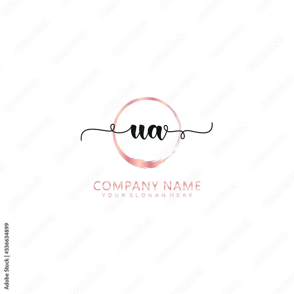 UA initial Handwriting logo vector template UA initial Handwriting logo vector template
