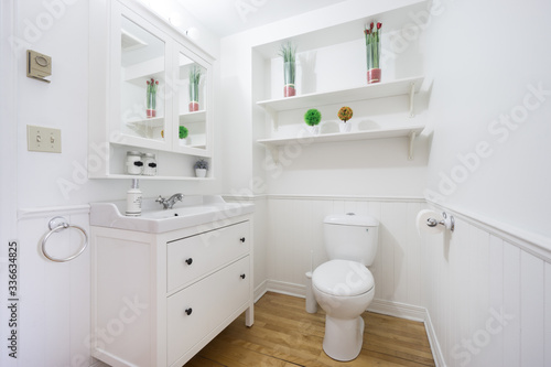 modern white small bathroom with toilet