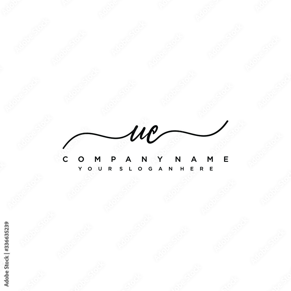 UC initial Handwriting logo vector template UC initial Handwriting logo vector template