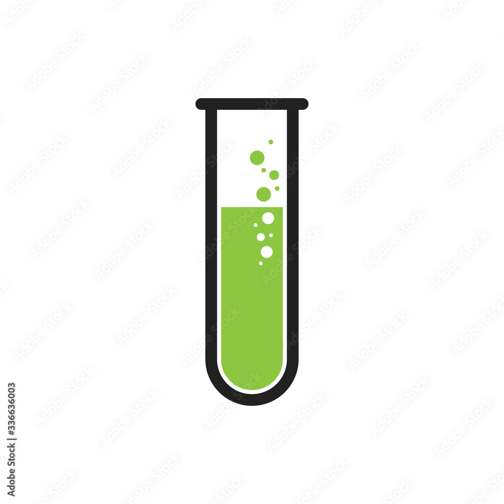 Test tube logo. Scientific research, chemical experiment. Symbol, icon illustration Test tube logo. Scientific research, chemical experiment. Symbol, icon illustration