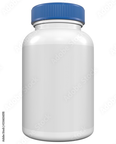 Realistic 3D Bottle Mock Up Template on White Background.3D Rendering,3D Illustration.Copy Space