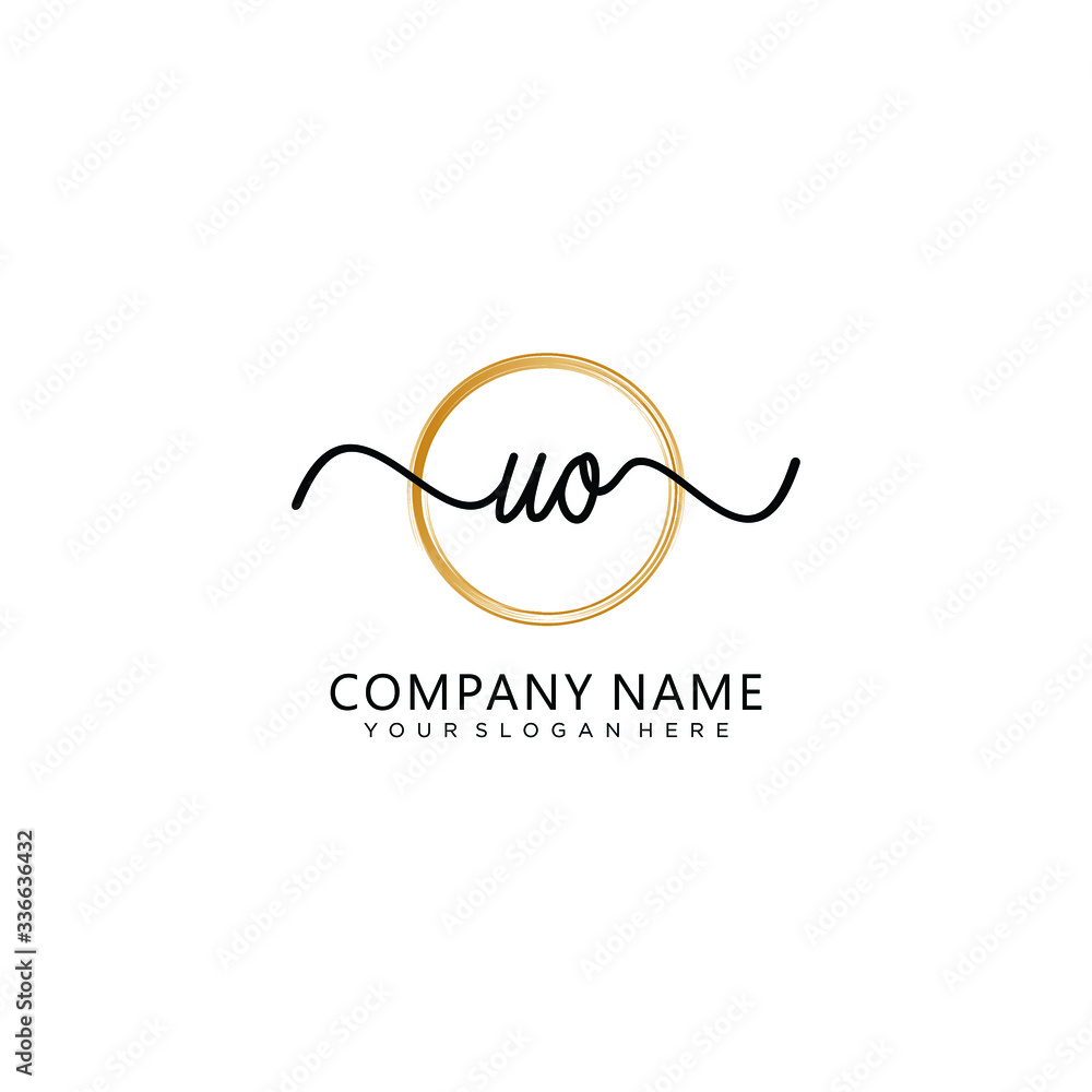 UO initial Handwriting logo vector template UO initial Handwriting logo vector template