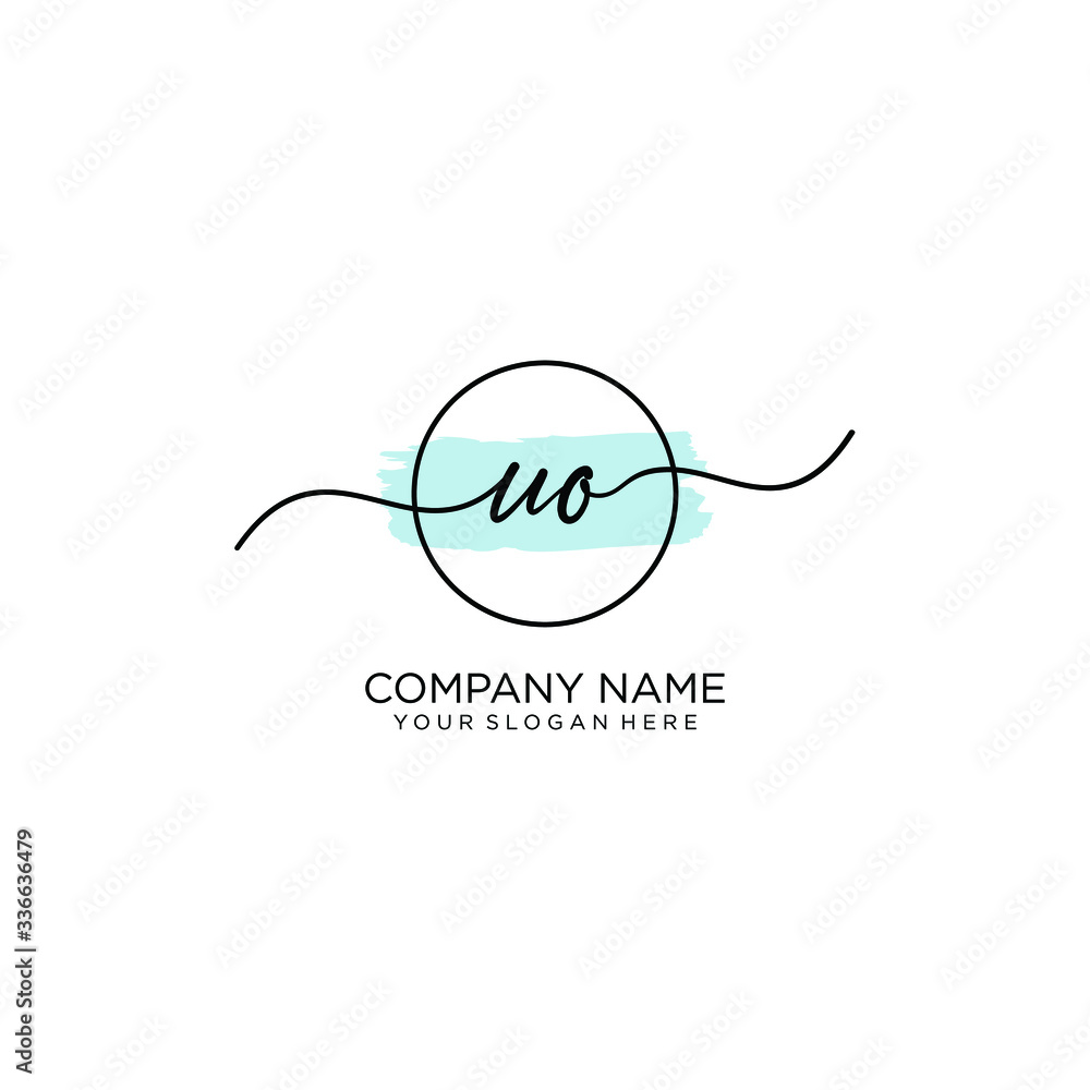 UO initial Handwriting logo vector template UO initial Handwriting logo vector template