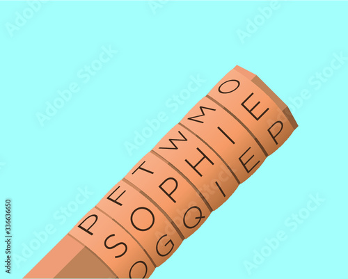 Scytale transposition cipher retro icon