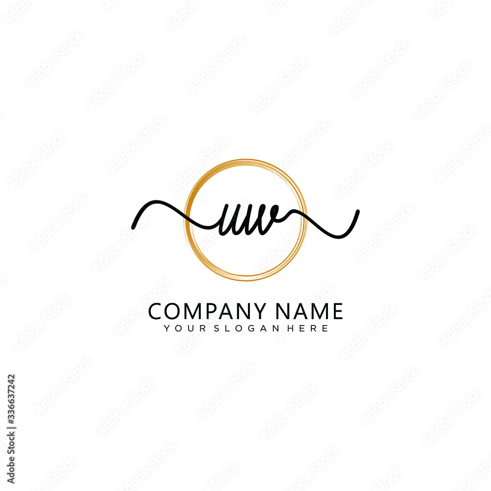 UW initial Handwriting logo vector template UW initial Handwriting logo vector template