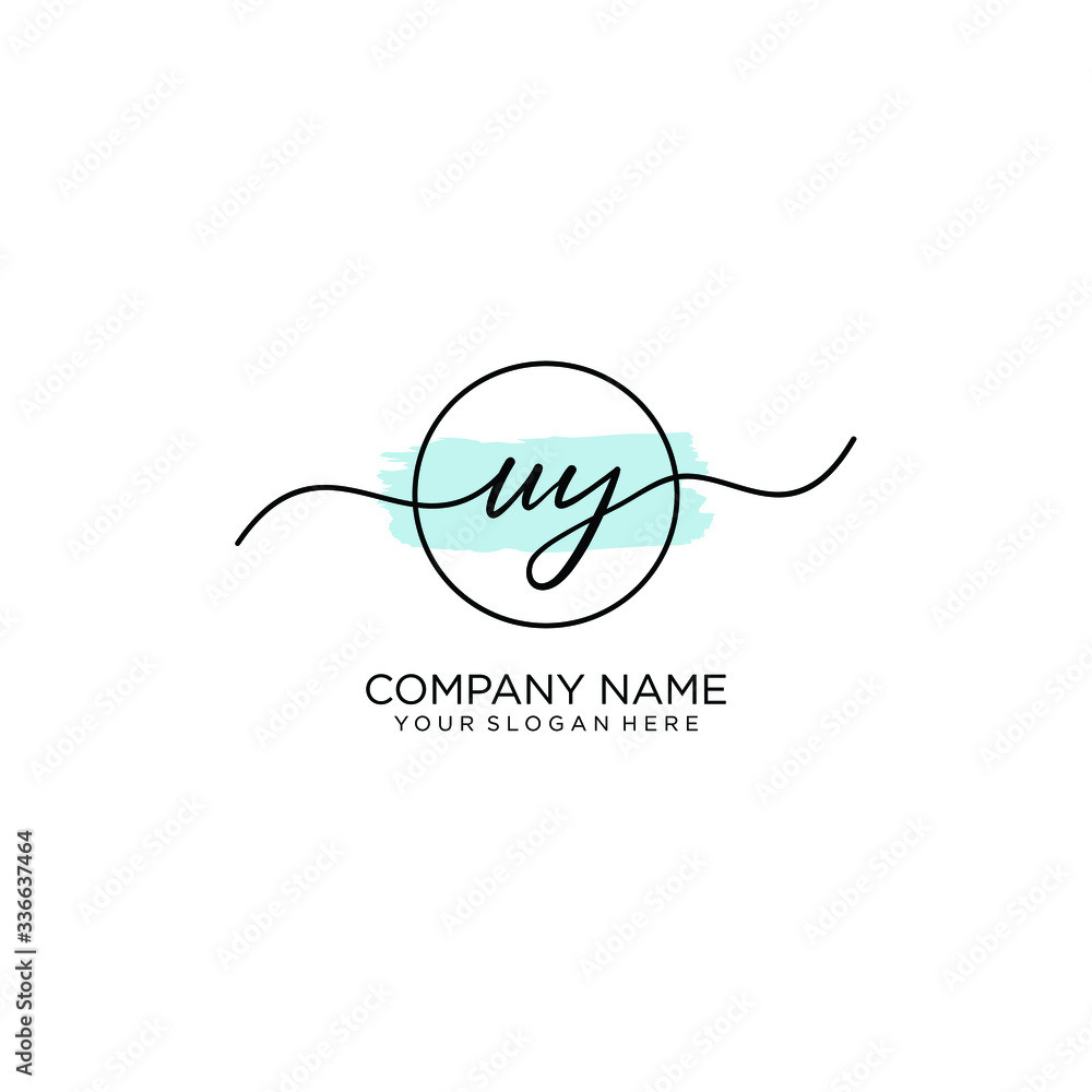 UY initial Handwriting logo vector template UY initial Handwriting logo vector template