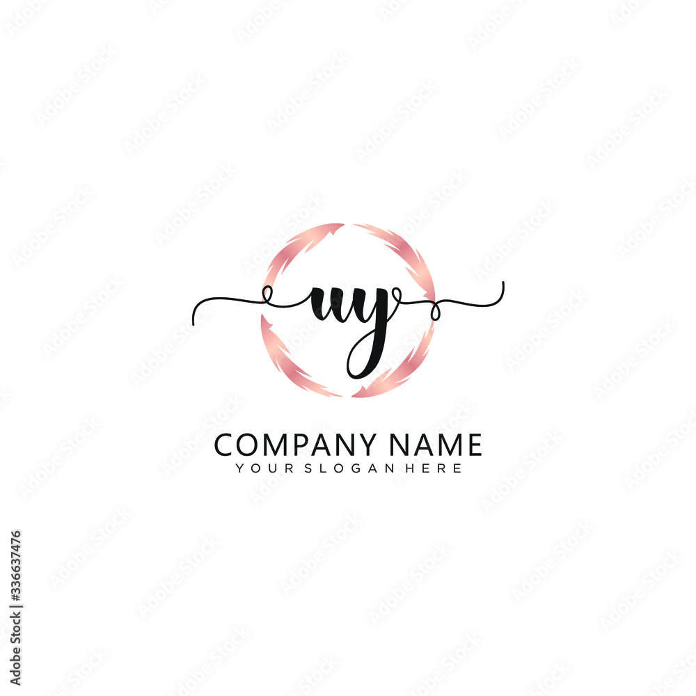 UY initial Handwriting logo vector template UY initial Handwriting logo vector template