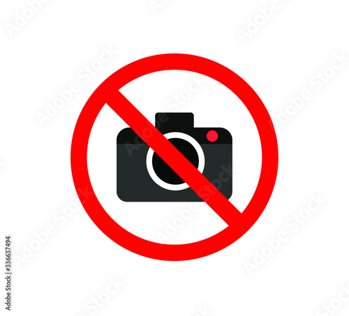 camera ban sign isolated on white background, photography not allowed symbol
