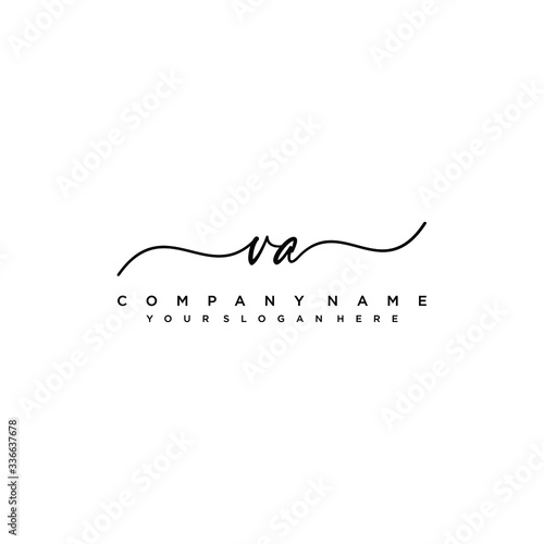 VA initial Handwriting logo vector template