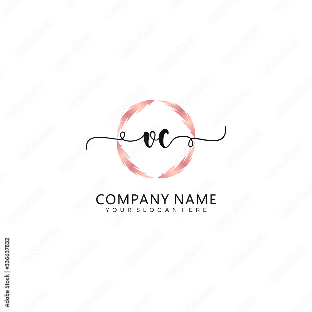 VC initial Handwriting logo vector template VC initial Handwriting logo vector template