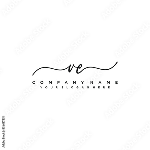 VC initial Handwriting logo vector template