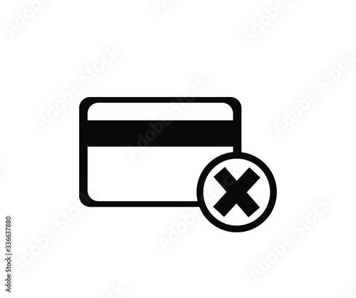 don't use your credit card, credit card with cross sign isolated on white background