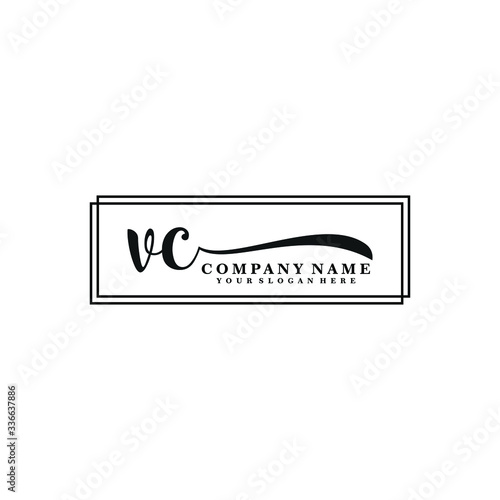 VC initial Handwriting logo vector template