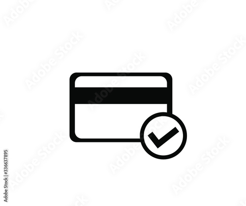 credit card accepted icon, payment secure sign isolated on white background 