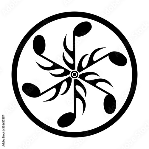 musical pattern in a circle