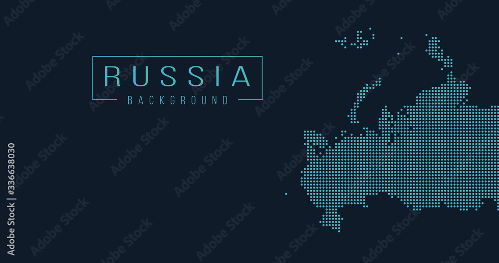 Russia country map backgraund made from halftone dot pattern, Vector illustration isolated on background