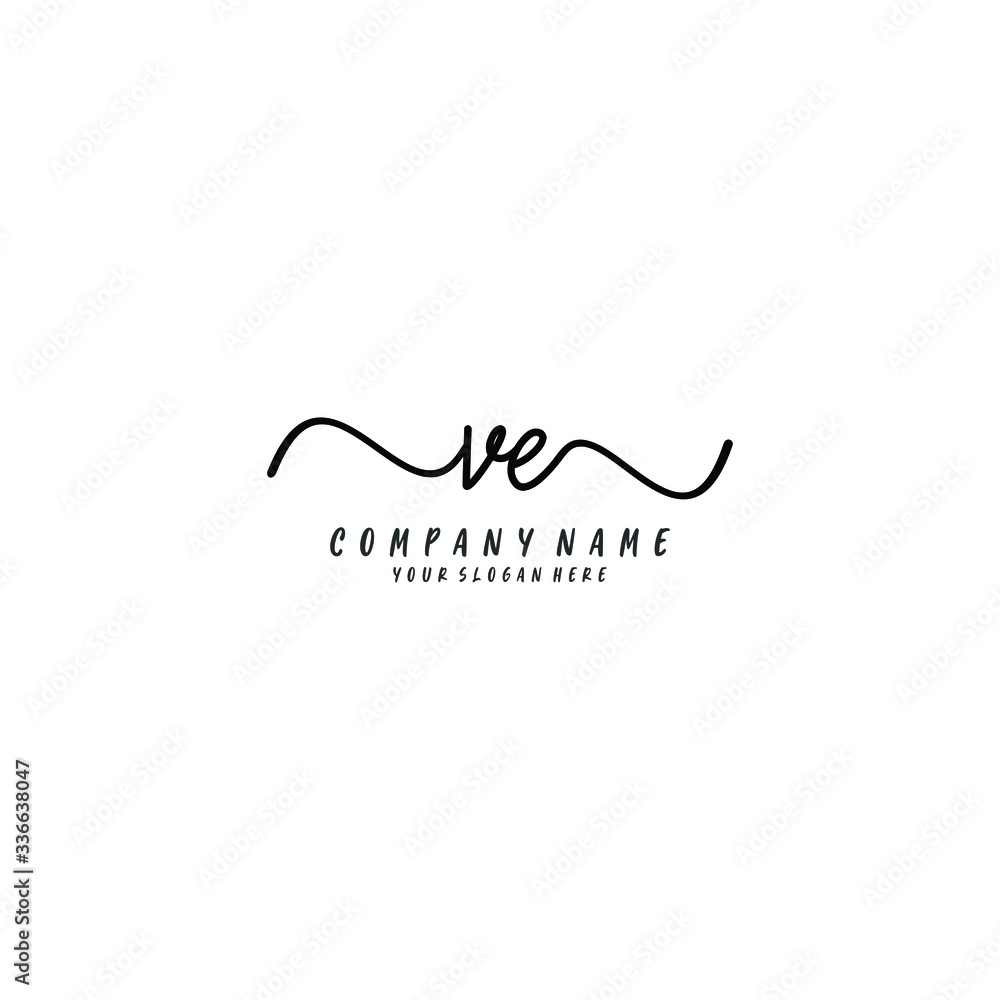 VE initial Handwriting logo vector template VE initial Handwriting logo vector template