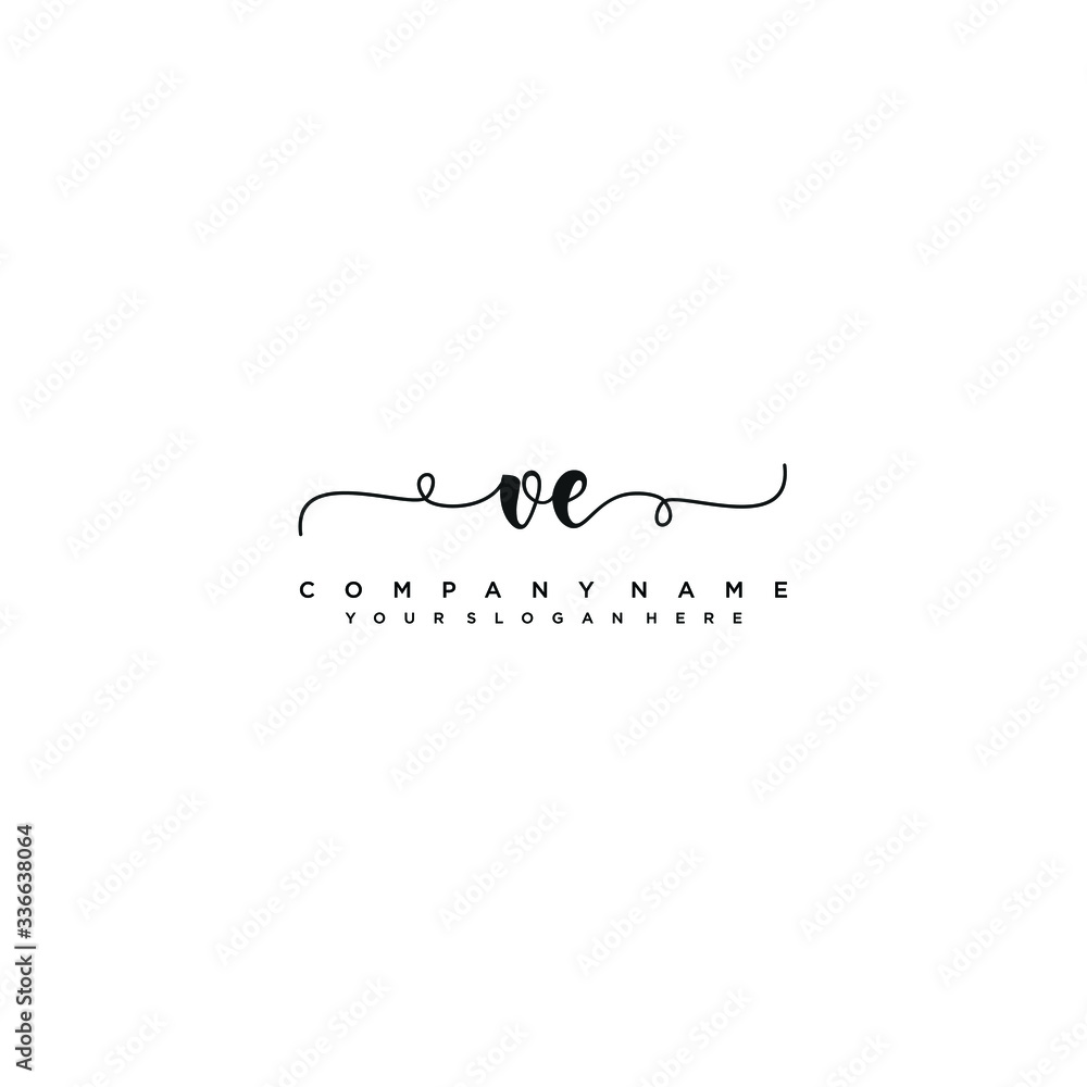 VE initial Handwriting logo vector template VE initial Handwriting logo vector template