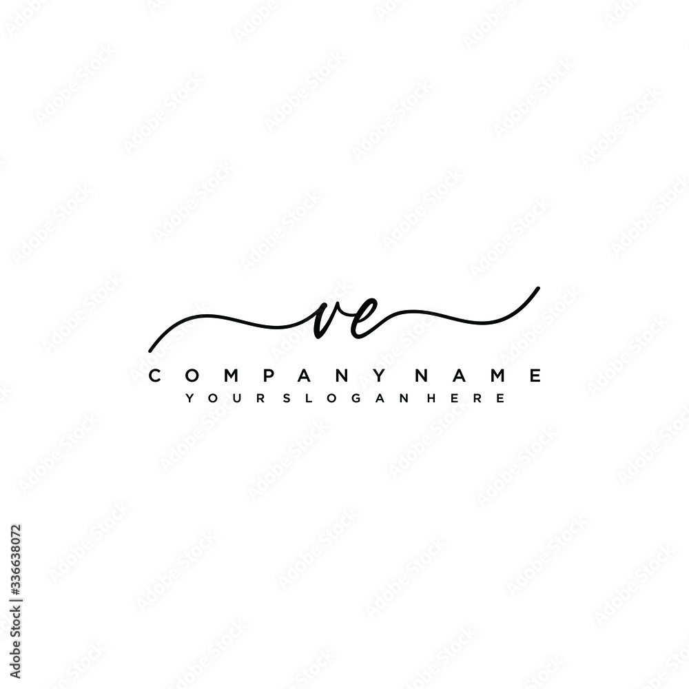 VE initial Handwriting logo vector template VE initial Handwriting logo vector template