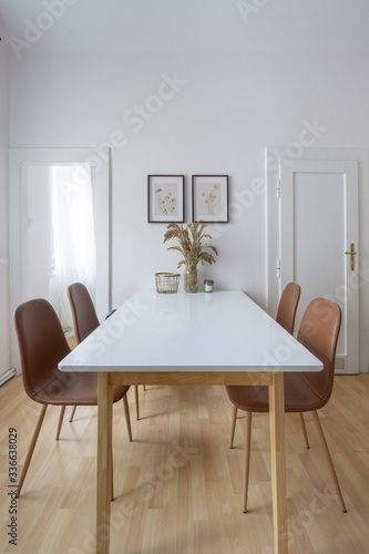 modern dining room with table