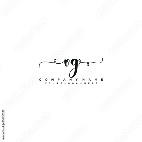 VG initial Handwriting logo vector template